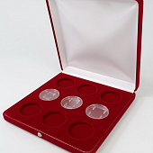 Футляр (208х213х45 мм) на 9 монет в капсулах (диаметр 46 мм)