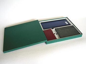 Флокированный ложемент под набор ежедневников в картонную коробку