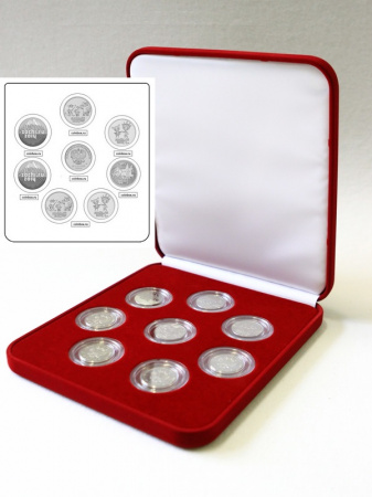 Футляр (191х221х44 мм) на 8 монет Сочи-2014 в капсулах (диаметр 44 мм)