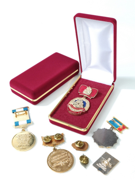 Футляр (62х116х26 мм) с золотым ободком с поролоновой вставкой, светло-бордовый