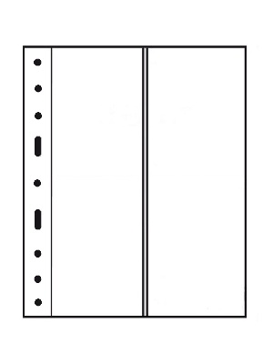 Лист-обложка GRANDE 2VC (242х312 мм) из прозрачного пластика на 2 вертикальные ячейки (105х306 мм). Leuchtturm, 324045/1