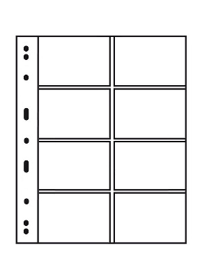 Листы-обложки VARIO 4VC (216х280 мм) из прозрачного пластика на 8 ячеек (97х63 мм). Упаковка из 5 листов. Leuchtturm, 318300
