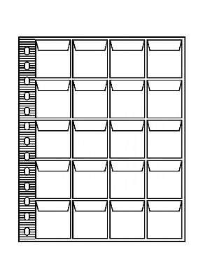 Лист-обложка для монет PENNY (174х214 мм) из прозрачного пластика на 20 ячеек. Диаметр 36 мм. Lindner, I