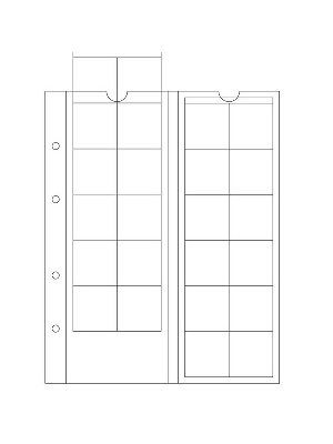 Листы-обложки для монет OPTIMA 34 (202х252 мм) из прозрачного пластика на 24 ячейки (39,5х38,5 мм). Диаметр 34 мм. Упаковка из 5 листов. Leuchtturm, 319236
