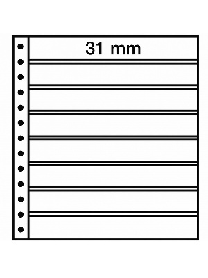 Листы-вкладыши R 8S (270х297 мм) на 8 ячеек (248х31 мм). Упаковка из 5 листов. Leuchtturm, 359393