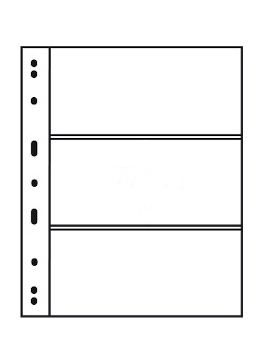 Листы-обложки VARIO 3C (216х280 мм) из прозрачного пластика на 3 ячейки (195х84 мм). Упаковка из 5 листов. Leuchtturm, 319560
