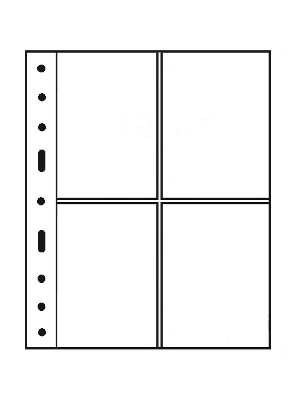 Лист-обложка GRANDE 2CT (242х312 мм) из прозрачного пластика на 4 ячейки (106х150 мм). Leuchtturm, 337553/1