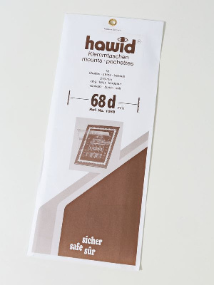 Клеммташи для почтовых блоков HAWID 217х68 мм (d), оборотная сторона чёрная, упаковка 10 шт,  HAWID, 340170 (1068)