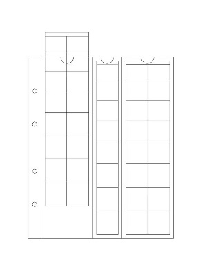 Лист-обложка OPTIMA EURO (202х252 мм) из прозрачного пластика на 40 ячеек (для пяти наборов монет Евро). Leuchtturm, 308740/1