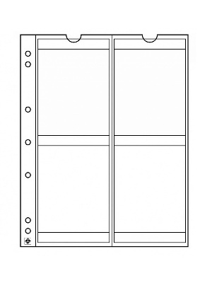 Лист-обложка для монет NUMIS 66 (193х217 мм) из прозрачного пластика на 4 ячейки (72х82 мм). Диаметр 66 мм. Упаковка из 5 листов. Leuchtturm, 321507