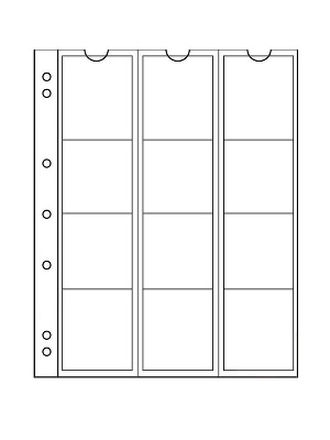 Листы-обложки для монет NUMIS 44 (193х217 мм) из прозрачного пластика на 12 ячеек (47х48 мм). Диаметр 44 мм. Упаковка из 5 листов. Leuchtturm, 315584