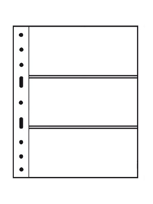 Лист-обложка GRANDE 3C (242х312 мм) из прозрачного пластика на 3 ячейки (216х98 мм). Leuchtturm, 308439/1
