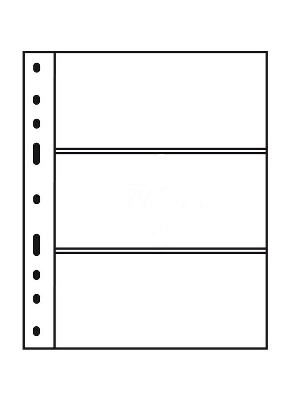 Лист-обложка OPTIMA 3C (202х252 мм) из прозрачного пластика на 3 ячейки (180х77 мм). Leuchtturm, 317839/1