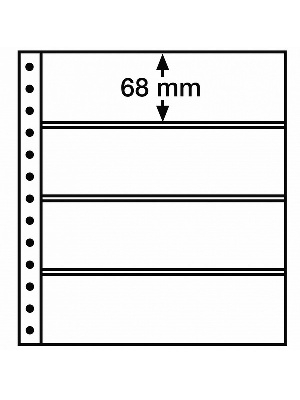 Листы-вкладыши R 4S (270х297 мм) на 4 ячейки (248х68 мм). Упаковка из 5 листов. Leuchtturm, 359389