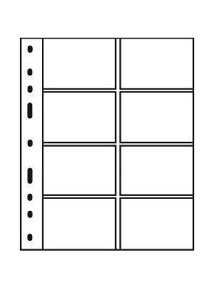 Листы-обложки OPTIMA 4VC (202х252 мм) из прозрачного пластика на 8 ячеек (88х55 мм). Упаковка из 10 листов. Leuchtturm, 328118