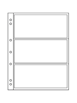 Листы-обложки NUMIS 3C (187х224 мм) из прозрачного пластика на 3 ячейки (165х70 мм). Упаковка из 10 листов. Leuchtturm, 316522