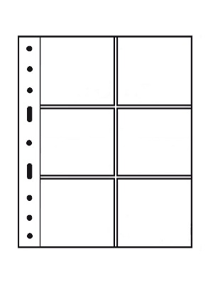 Лист-обложка GRANDE 3/2C (242х312 мм) из прозрачного пластика на 6 ячеек (106х98 мм). Leuchtturm, 316604/1