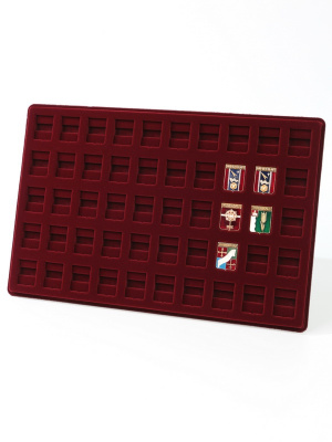 Планшет L (222х333х13 мм) под набор значков гербов городов (на булавке), тёмно-бордовый  Планшет L (222х333х13 мм) под набор значков гербов городов (на булавке), тёмно-бордовый