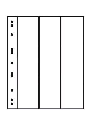 Листы-обложки VARIO 3VC (216х280 мм) из прозрачного пластика на 3 вертикальные ячейки (57х272 мм). Упаковка из 5 листов. Leuchtturm, 311773