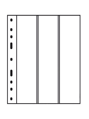 Листы-обложки OPTIMA 3VC (202х252 мм) из прозрачного пластика на 3 вертикальные ячейки (55х245 мм). Leuchtturm, 311363/1