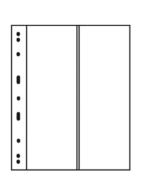 Лист-обложка VARIO 2VC (216х280 мм) из прозрачного пластика на 2 вертикальные ячейки (90х272 мм). Leuchtturm, 314737/1