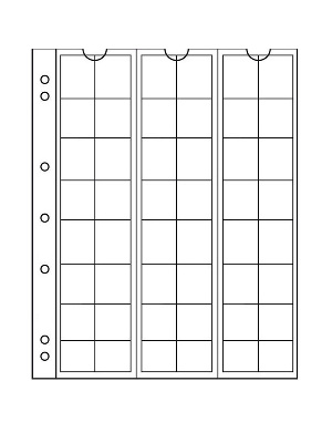 Листы-обложки для монет NUMIS 17 (193х217 мм) из прозрачного пластика на 48 ячеек (22х23 мм). Диаметр 17 мм. Упаковка из 5 листов. Leuchtturm, 301127
