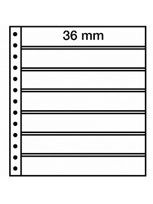 Листы-вкладыши R 7S (270х297 мм) на 7 ячеек (248х36 мм). Упаковка из 5 листов. Leuchtturm, 359392