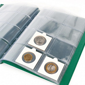 Карманный монетный альбом для размещения 120 монет в картонных холдерах, Зелёный, СомС, Россия