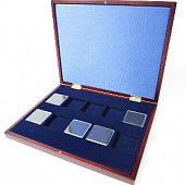 Футляр деревянный Volterra Uno (304х244х31 мм) для серии из 10 монет «The Queen's Beasts» (5 pounds, 2 oz silver proof) в капсулах Quadrum High. С логотипом