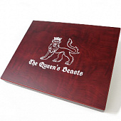 Футляр деревянный Volterra Uno (304х244х31 мм) для серии из 11 монет «The Queen's Beasts» (5 pounds, 2 oz silver proof) в капсулах Quadrum High. С логотипом