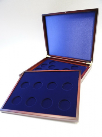 Футляр деревянный Volterra Duo (344х267х50 мм) для 8 золотых и 19 серебряных монет Сочи-2014. 2 уровня