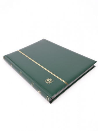 Альбом для марок (кляссер COMFORT). 16 листов (32 страницы) из чёрного картона с промежуточными листами для каждой страницы из пергамина. Зелёный. Leuchtturm, 339254