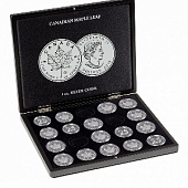 Футляр деревянный Volterra Uno (304х244х31 мм) для 20 серебряных монет в капсулах (1 oz Maple Leaf). Leuchtturm, 348034