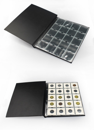 Монетный альбом для размещения 200 монет в картонных холдерах, чёрный, PCCB MINGT, 802290