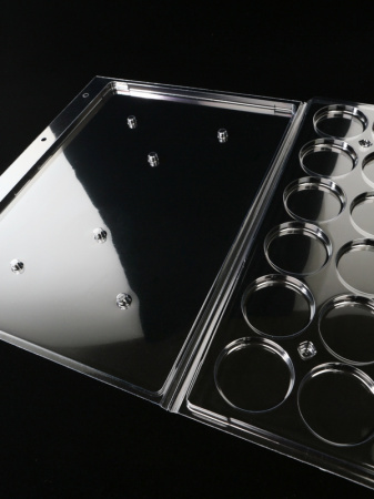 Листы-обложки Гранде из прозрачного пластика для монет в капсулах диаметром 44 мм. Упаковка из 2 листов, Россия