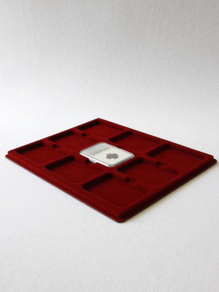 Планшет S (234х296х12 мм) для 9 слабов NGC (Америка) (61х86х8 мм), тёмно-бордовый  Планшет S (234х296х12 мм) для 9 слабов NGC (Америка) (61х86х8 мм), тёмно-бордовый